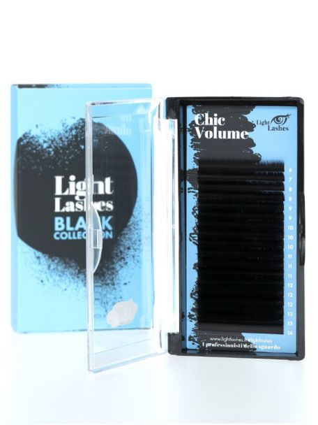 Light Lashes - Black collection "CHIC VOLUME" D-curl 18 strisce